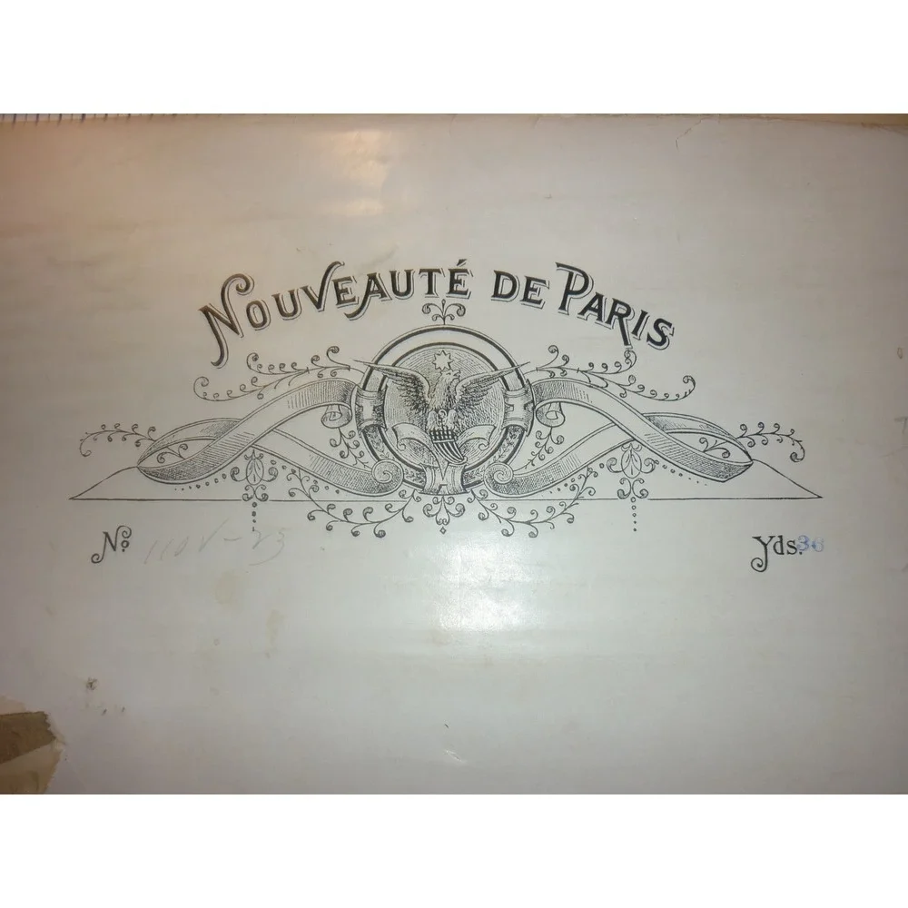 Antique French Silk Gimp‎ Trim Nouveauté de Paris Cream & Blue 72 Yard Bundle